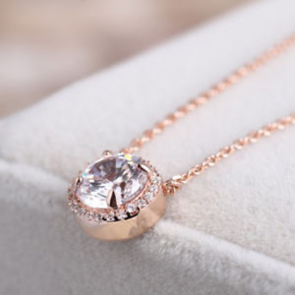 Henri Bendel Crystal Pave Rose Gold Necklace